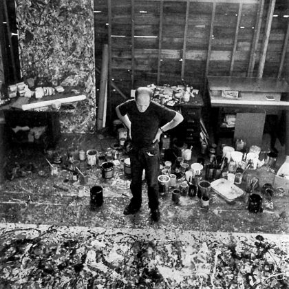 عکسی از هانس ناموث از جکسون پالاک jackson pollock in his studio