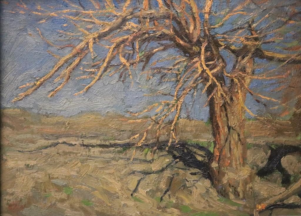 اثری از غلامحسین سهرابی با تکنیک رنگروغن که در گالری شیرین نمایش داده شده است.