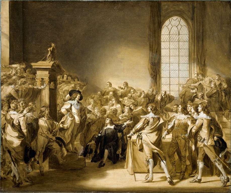 جان سینگلتن کاپلی، چارلز اول بازداشت پیج نماینده‌ی متهم به خیانت را از مجلس عوام طلب می‌کند (اتود)/۱۷۸۵ John Singleton Copley