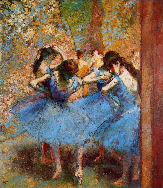 Hilaire Germain Edgar Degas Dancers in Blue grandem ادگار دگا؛ زندگی و گزیده آثار