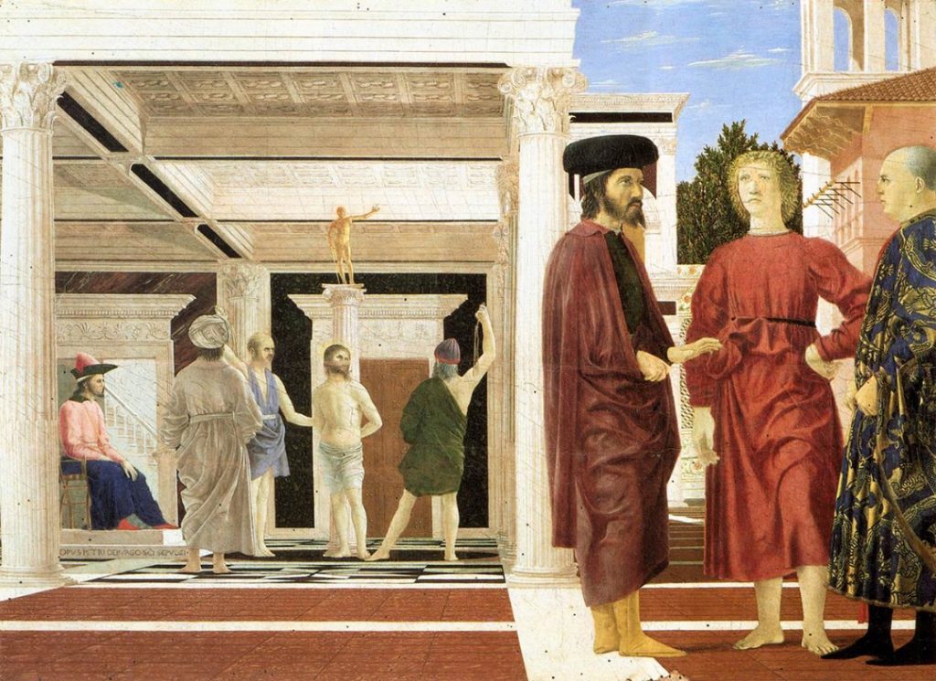 پیرو دلا فرانچسکا، تازیانه‌ زدن عیسی، ۱۴۵۵