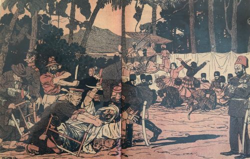 تصویر 16. ملانصرالدین شماره 37 (15 دسامبر 1906) تکه تکه کردن فاس، (مراکش)